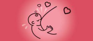 A baby breastfeeding