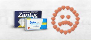 picture showing zantac pills with a sad face