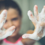 girl with hands washed