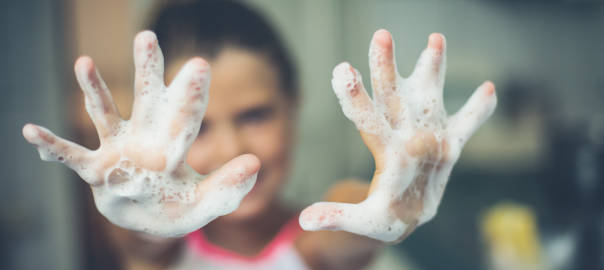 girl with hands washed