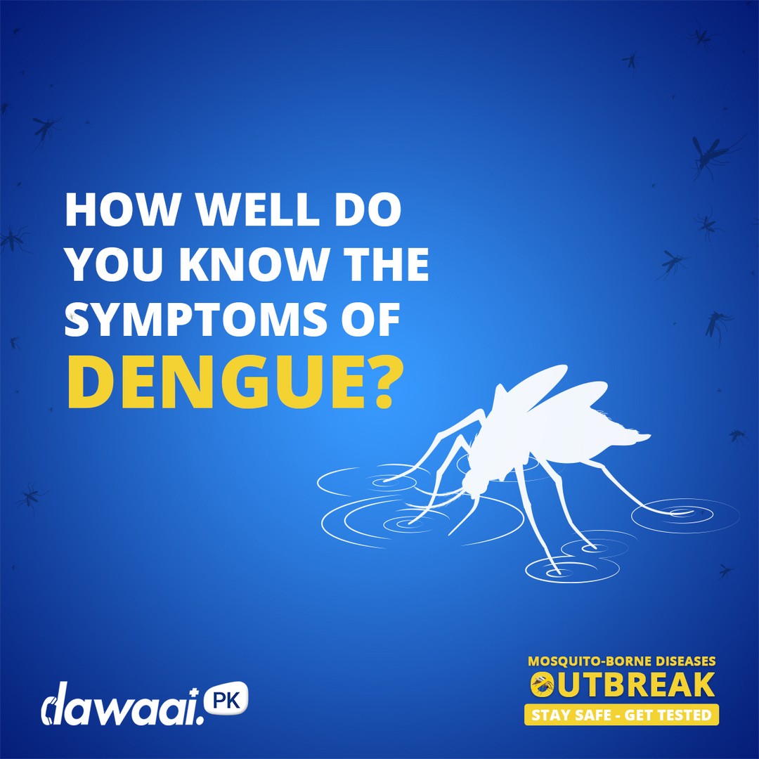 #Dengue Virus has been classified as a global health threat by the World Health Organization! 
It has become the fastest spreading mosquito-borne disease in #Pakistan. How much do you know about the #DengueVirus symptoms? 
Take our Quiz: https://bit.ly/3erw9Am
Stay Informed to Stay Safe!
#DenguePakistan #DengueAwareness #DenguePrevention